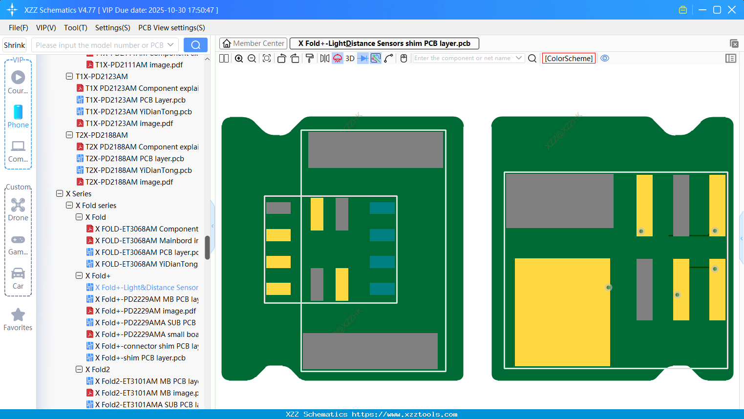 VIVO X Fold+-Light&Distance Sensors Shim PCB Layer